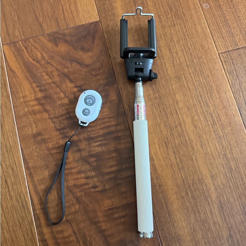 [Monopod] White Adjustable Length Selfie Stick
